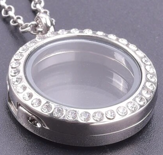 Small Silver W/Crystals Locket