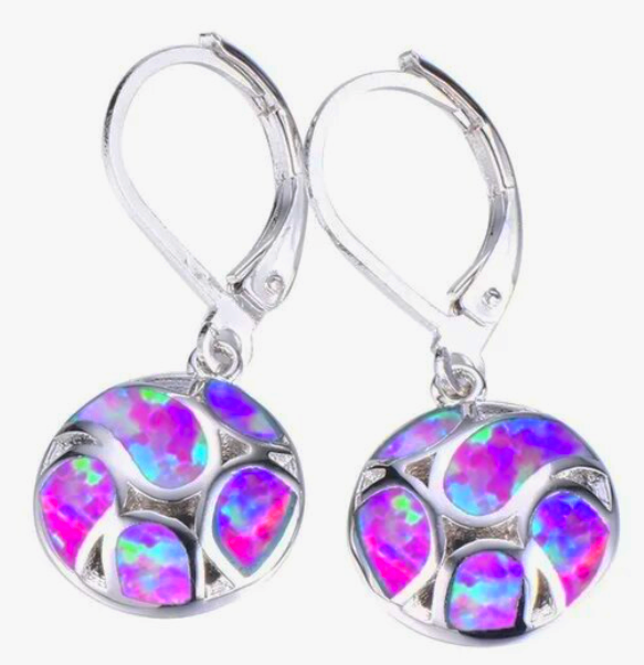 Bohemian Simulated Fire Opal Earrings