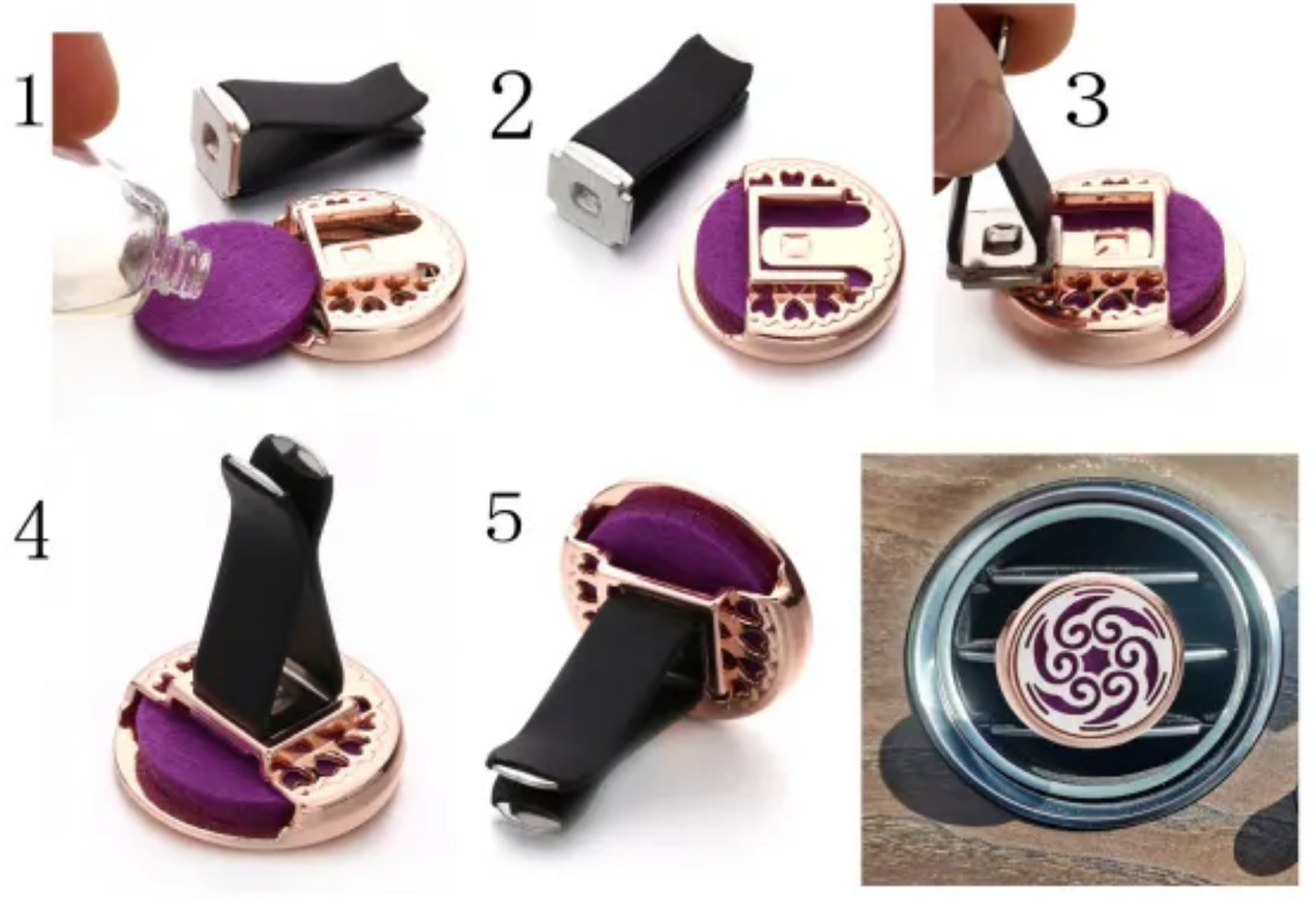 Silver Paw Print Vent Clip