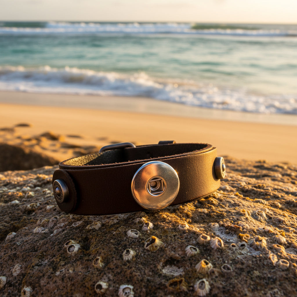 Statement Dark Brown Leather Bracelet