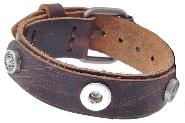 Petite Brown Leather Buckle Bracelet