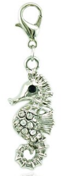 Crystal Seahorse Clip Charm