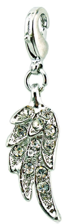 Crystal Angel Wing Clip Charm