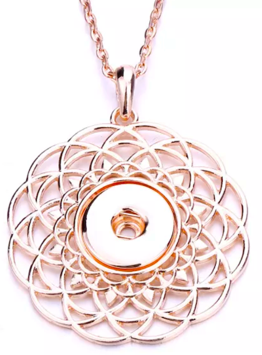 Statement Rose Gold Swirls Necklace