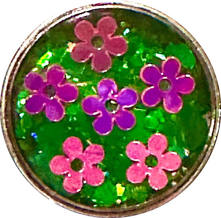 Statement Flower Power Glitter Snap