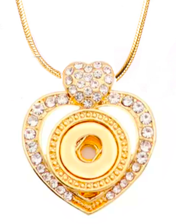 Petite Gold Tone Crystal Heart Necklace