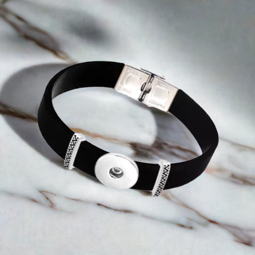Petite Black Silicone Adjustable Bracelet