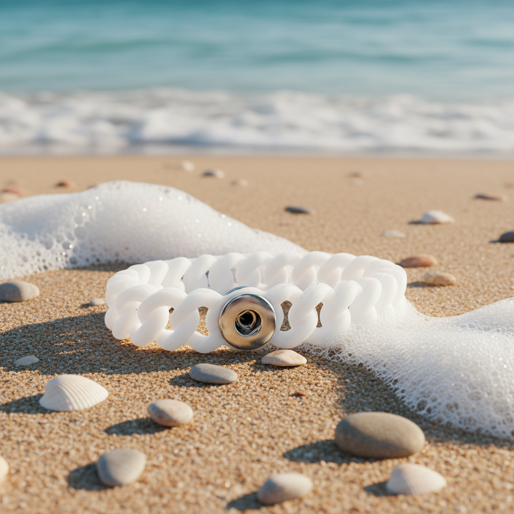 Petite White Silicone Stretch Bracelet