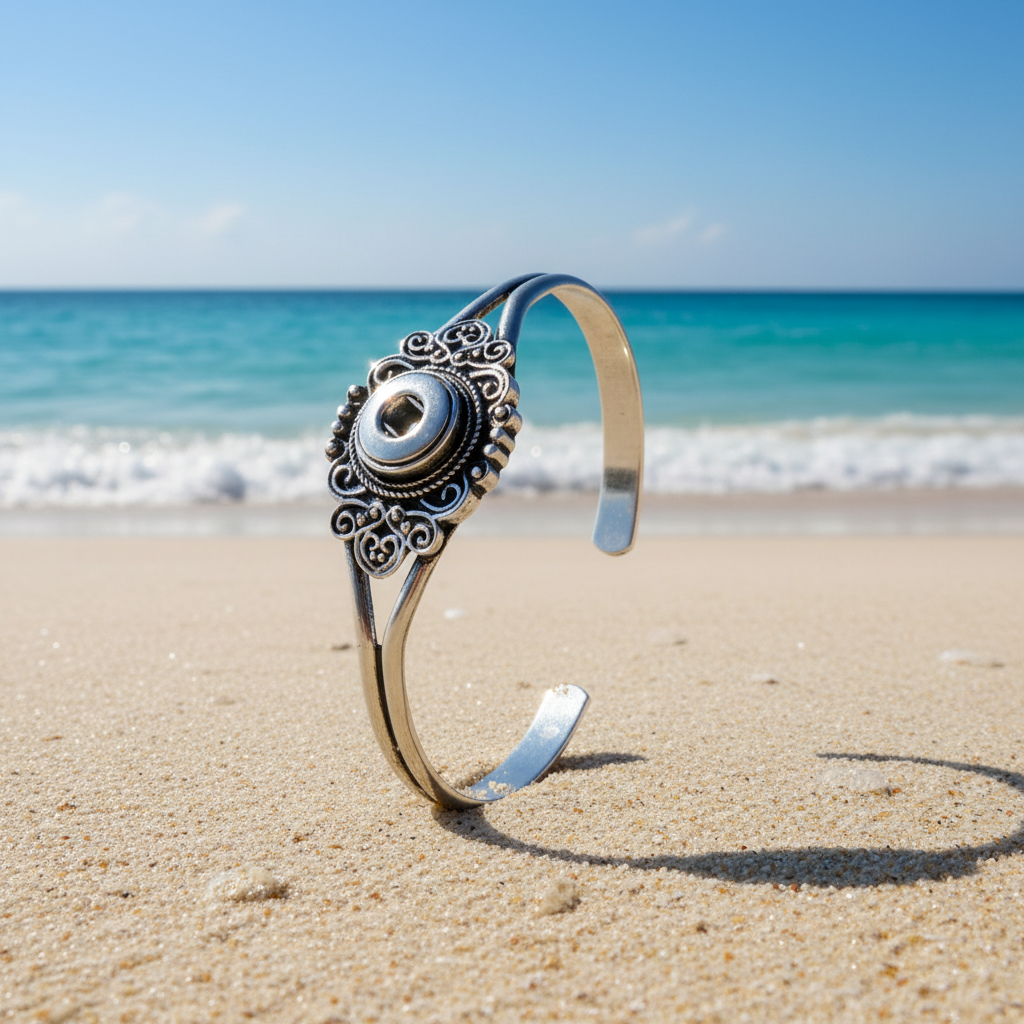 Petite Silver Tone Cuff Bracelet