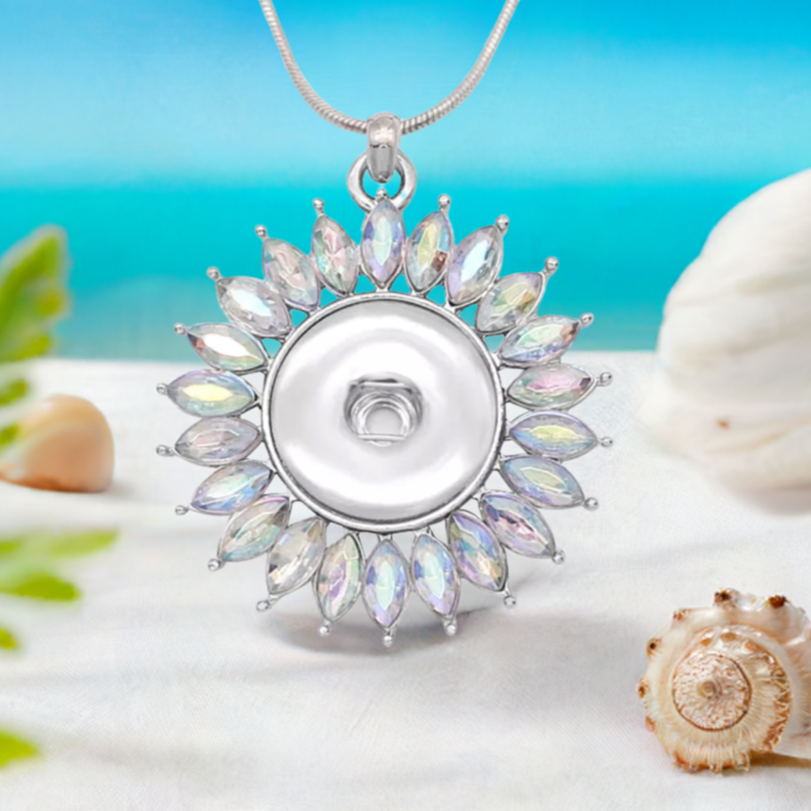 Statement Bling Crystals Flower Necklace