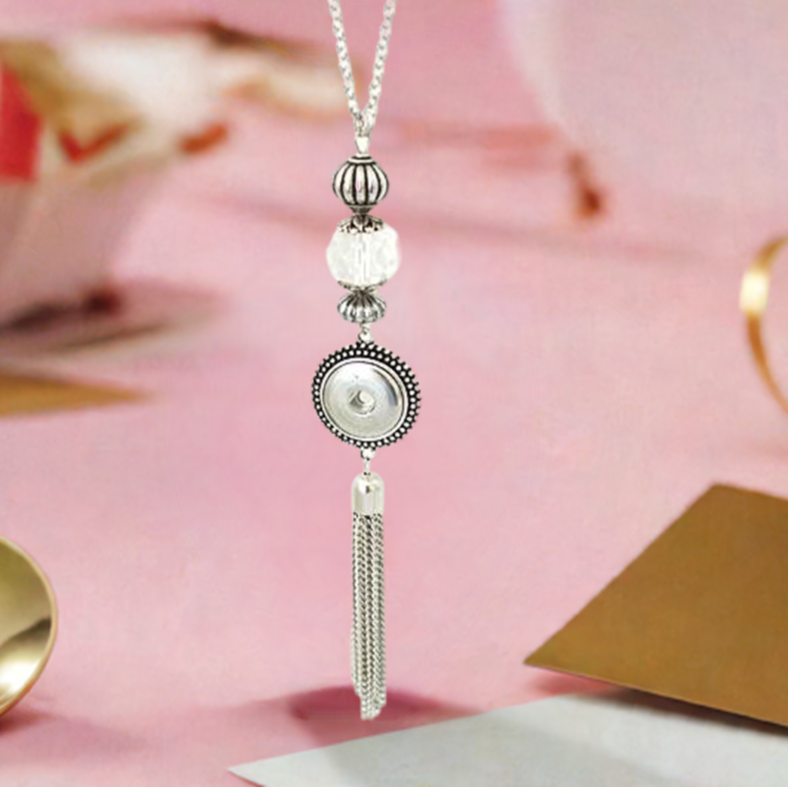 Statement Crystal Tassel Necklace