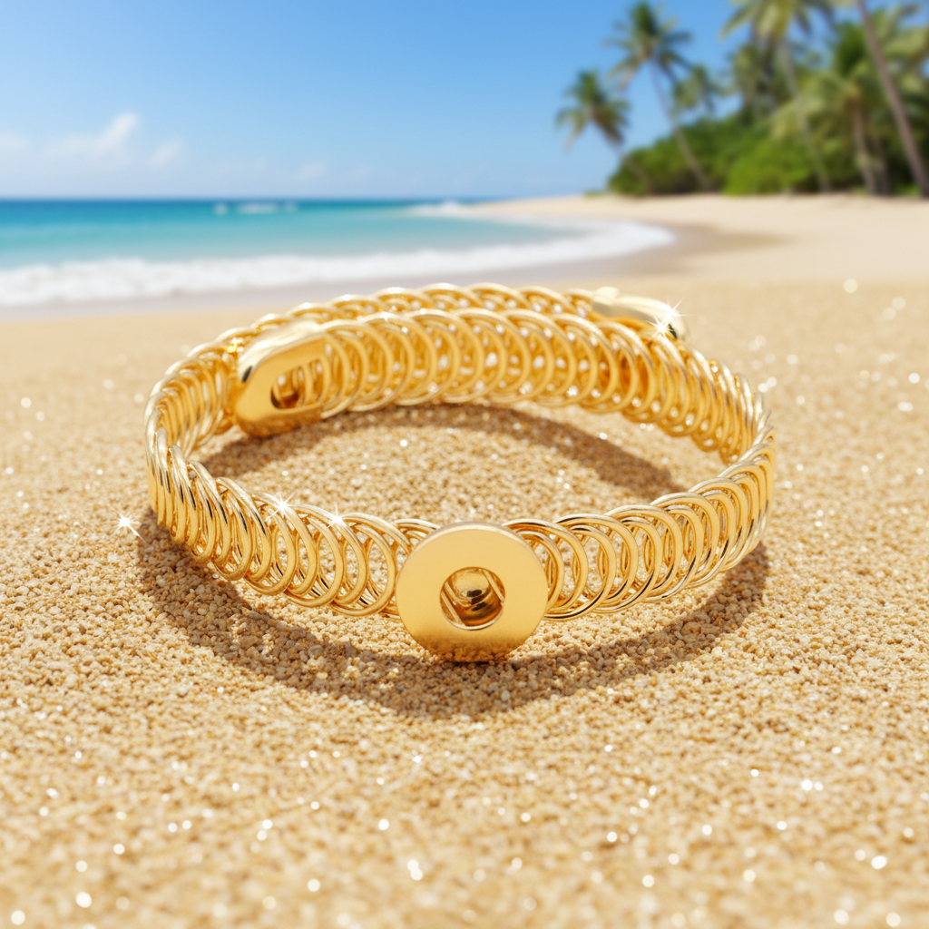 Petite Expandable Gold Tone Coil Bracelet