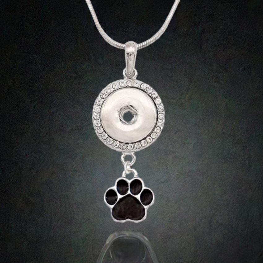 Statement Dangle Paw Print Necklace