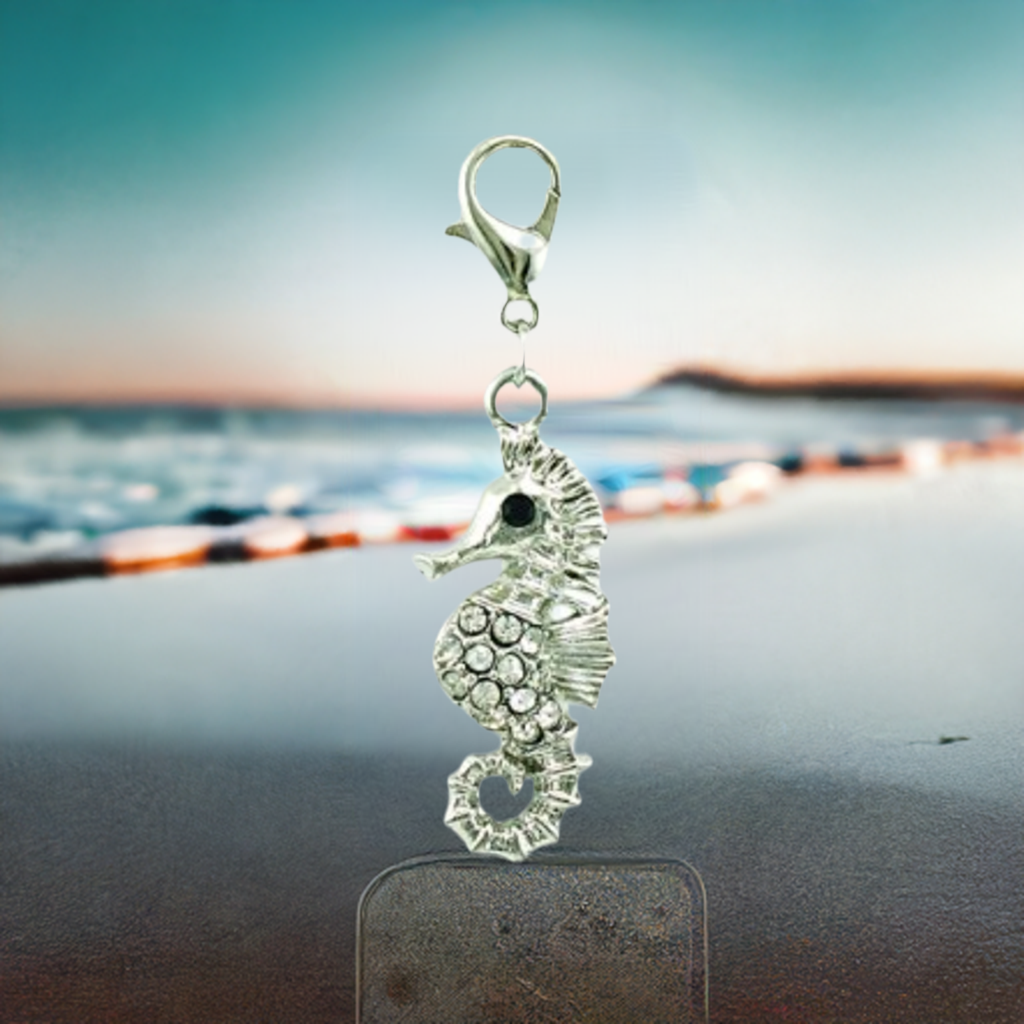 Crystal Seahorse Clip Charm