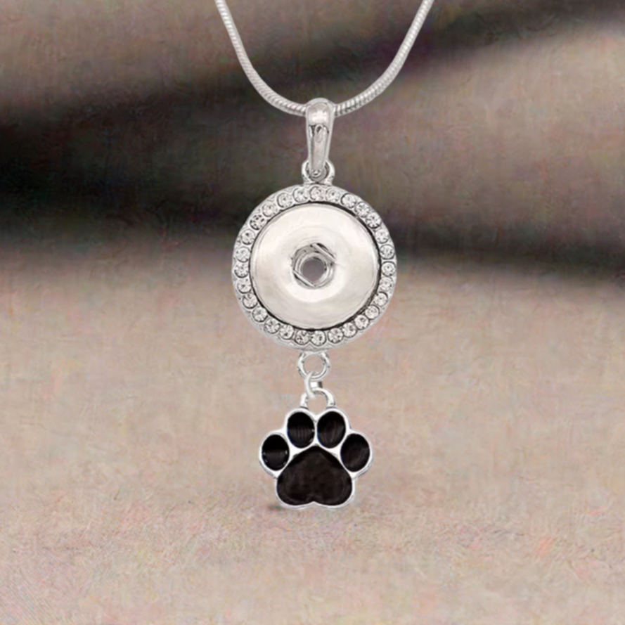 Statement Dangle Paw Print Necklace