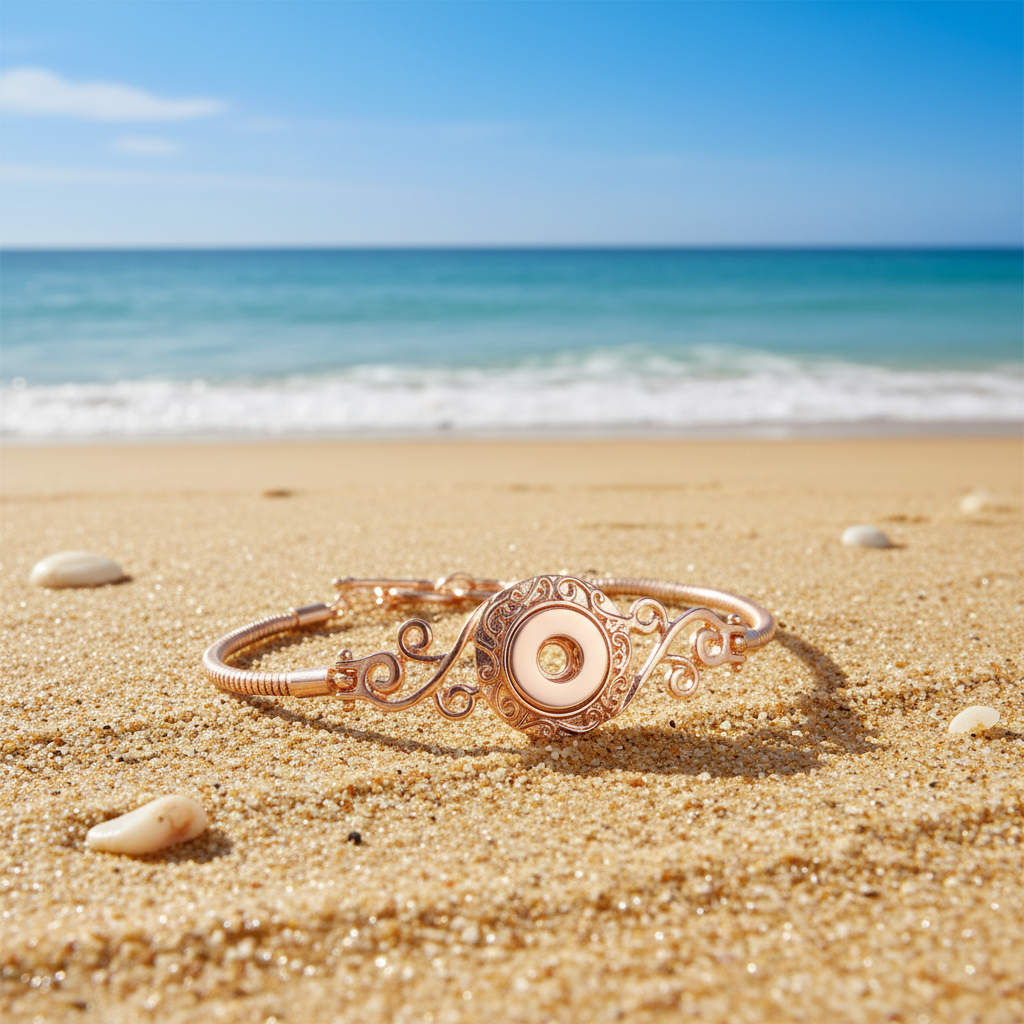 Petite Dainty Swirls Rose Gold Tone Bracelet