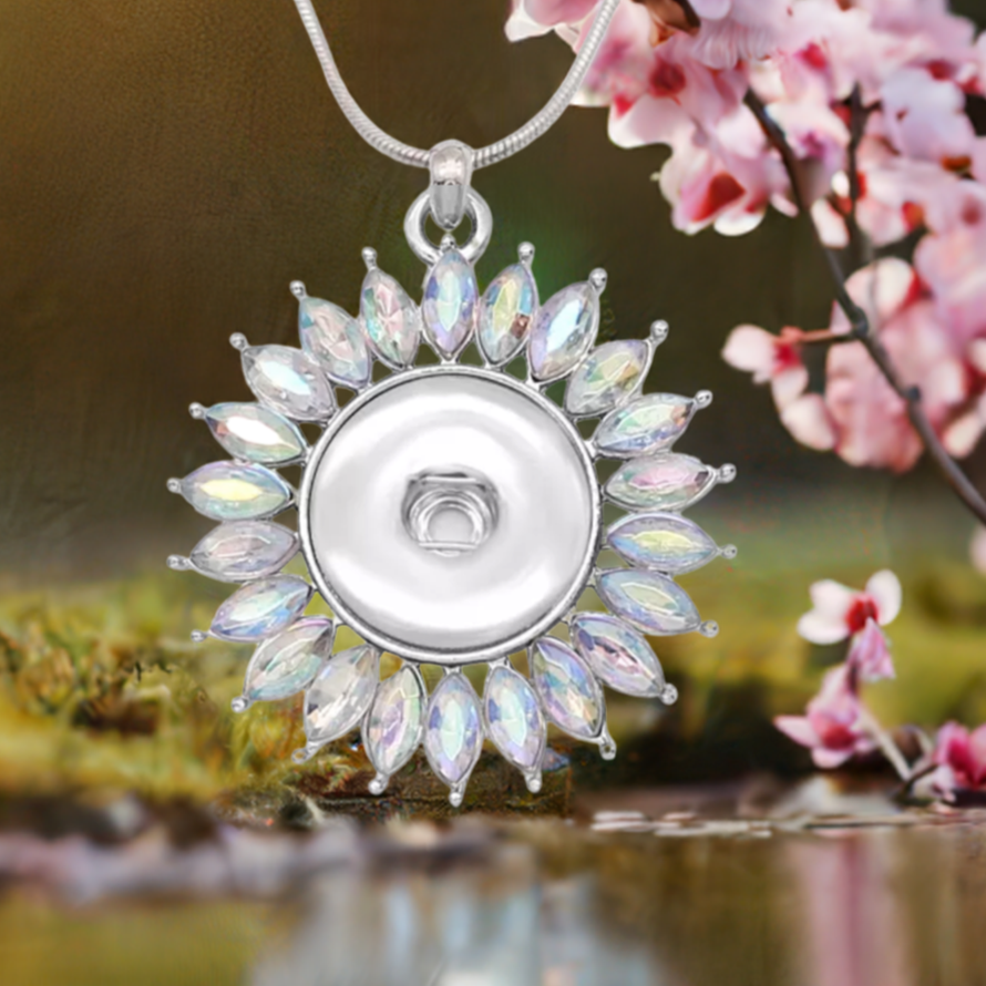 Statement Bling Crystals Flower Necklace