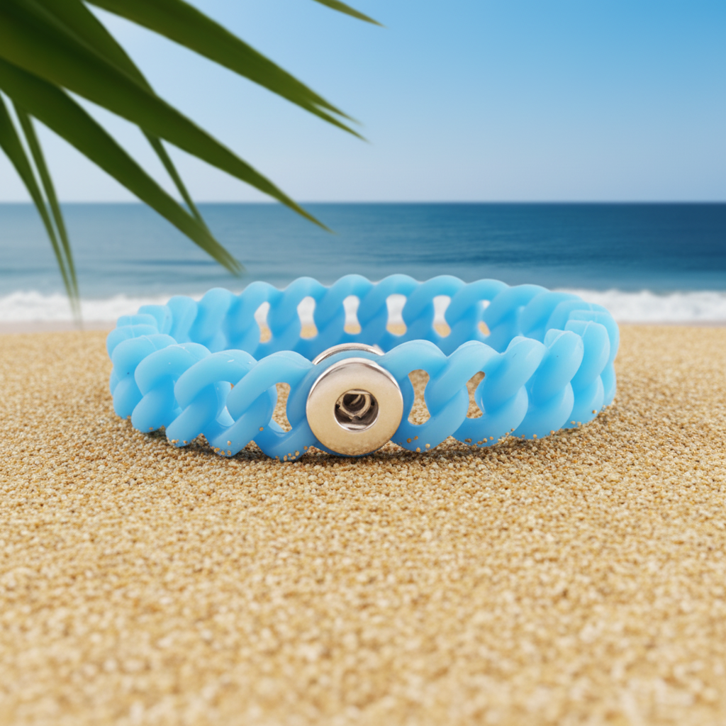 Petite Light Blue Silicone Stretch Bracelet