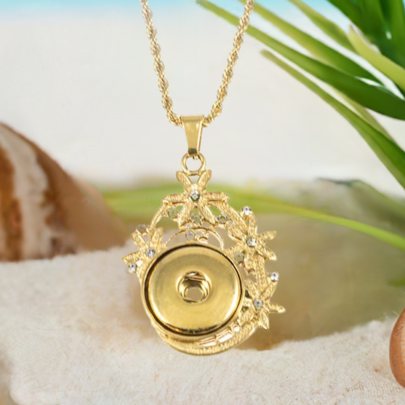 Statement Stainless Steel Flowers Necklace