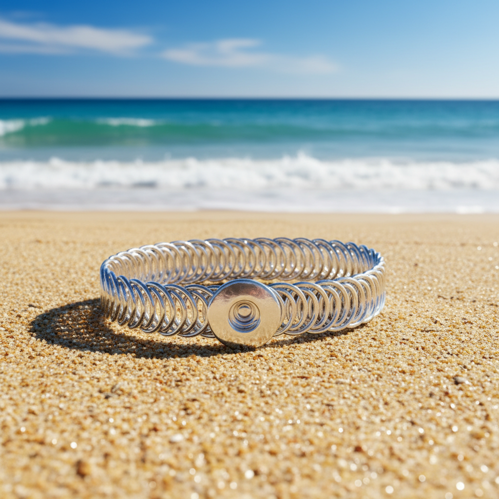 Petite Expandable Silver Tone Coil Bracelet