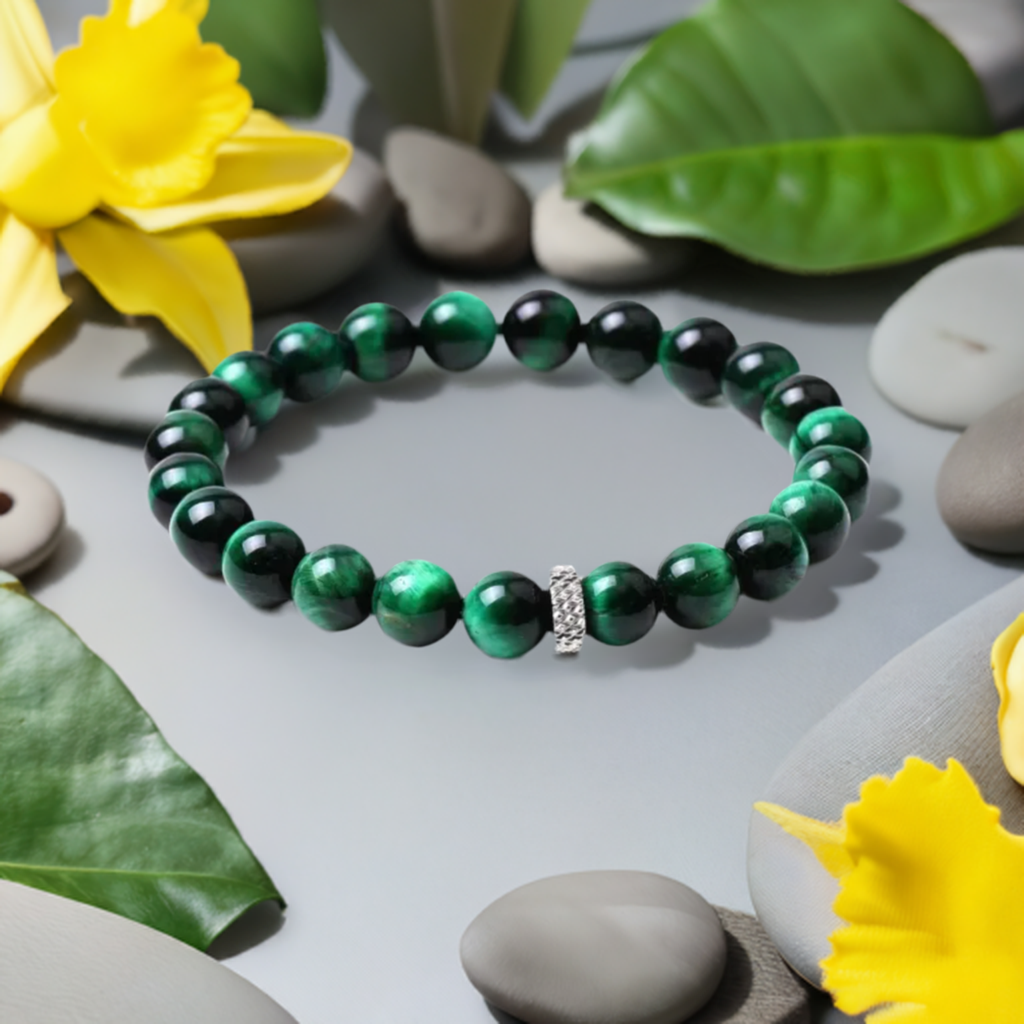 Green Tiger Eye Stretch Bracelet