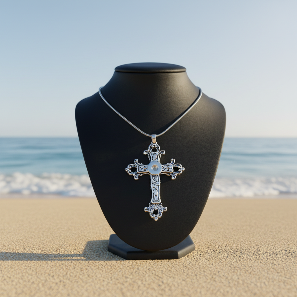 Petite Flower Cross Necklace