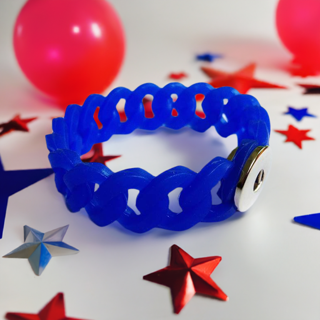Statement Deep Blue Silicone Stretch Bracelet
