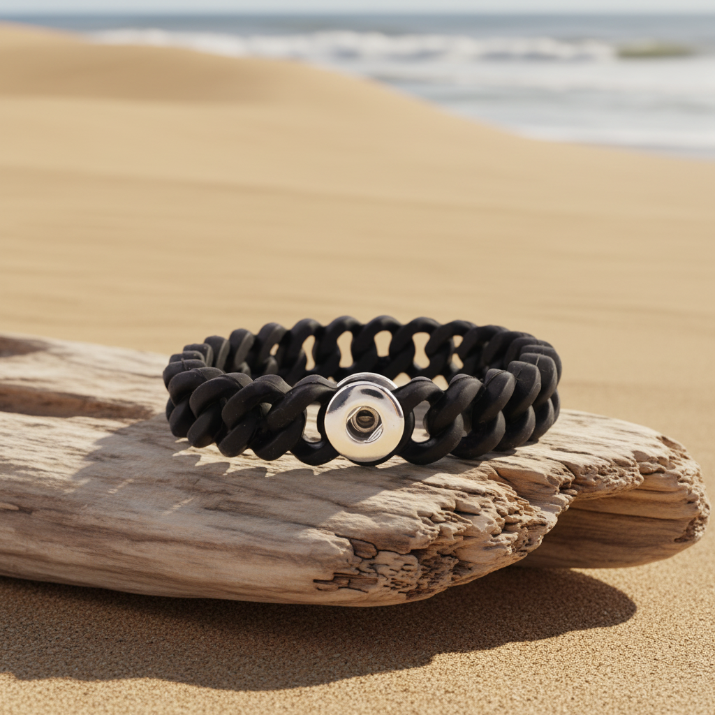 Petite Black Silicone Stretch Bracelet