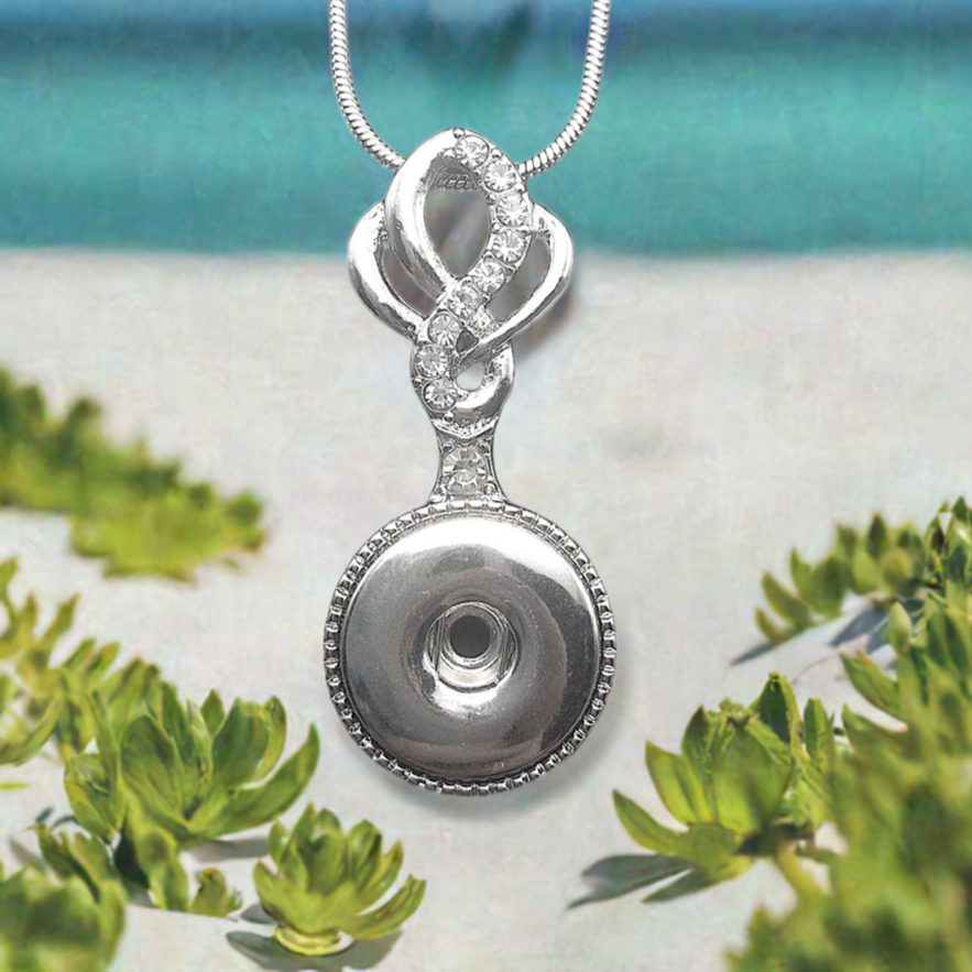 Statement Shimming Crystals Swirl Necklace