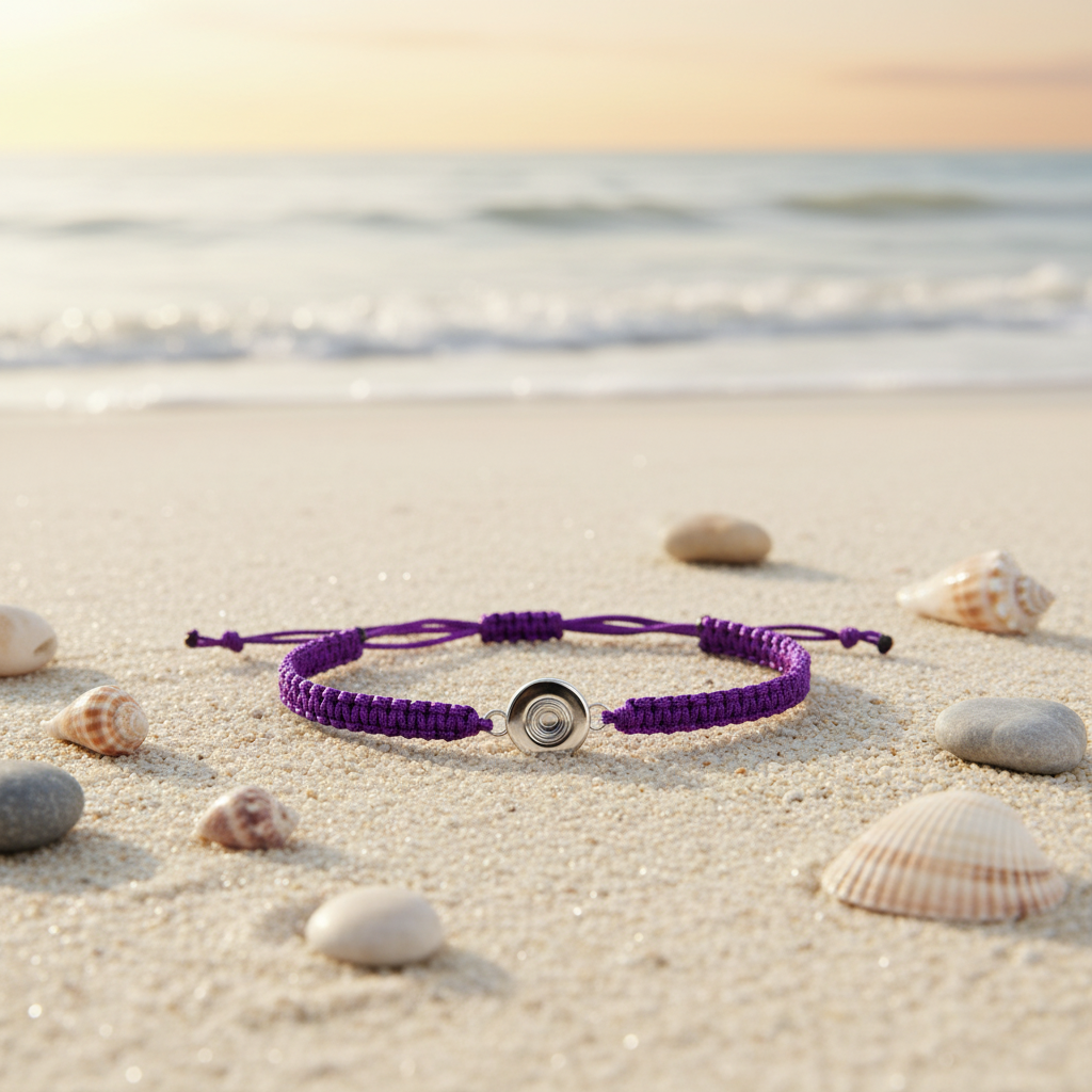 Petite Purple Woven Pull Bracelet