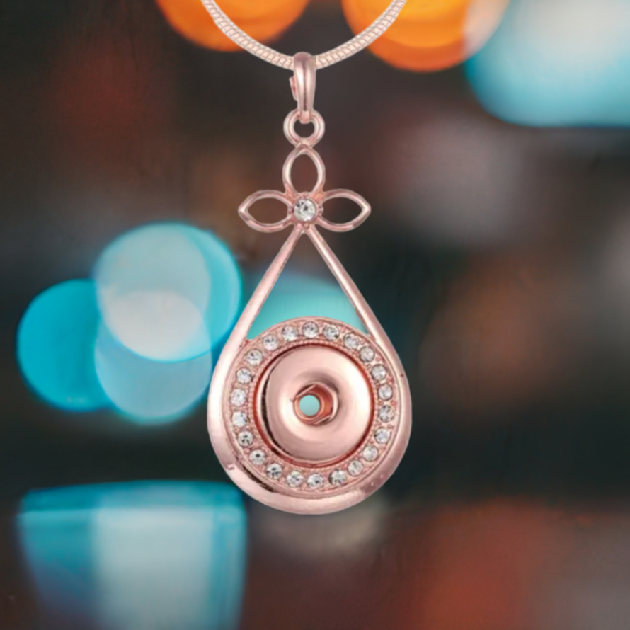 Statement Rose Gold Crystal Circle Necklace