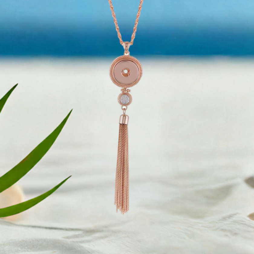 Statement Rose Gold Tassel Necklace