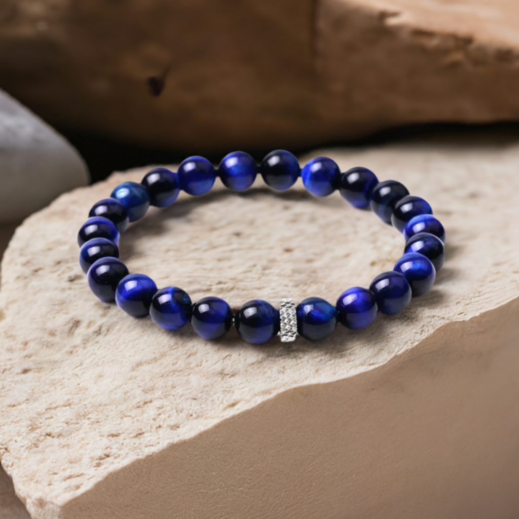 Ming Blue Tiger Eye Stretch Bracelet