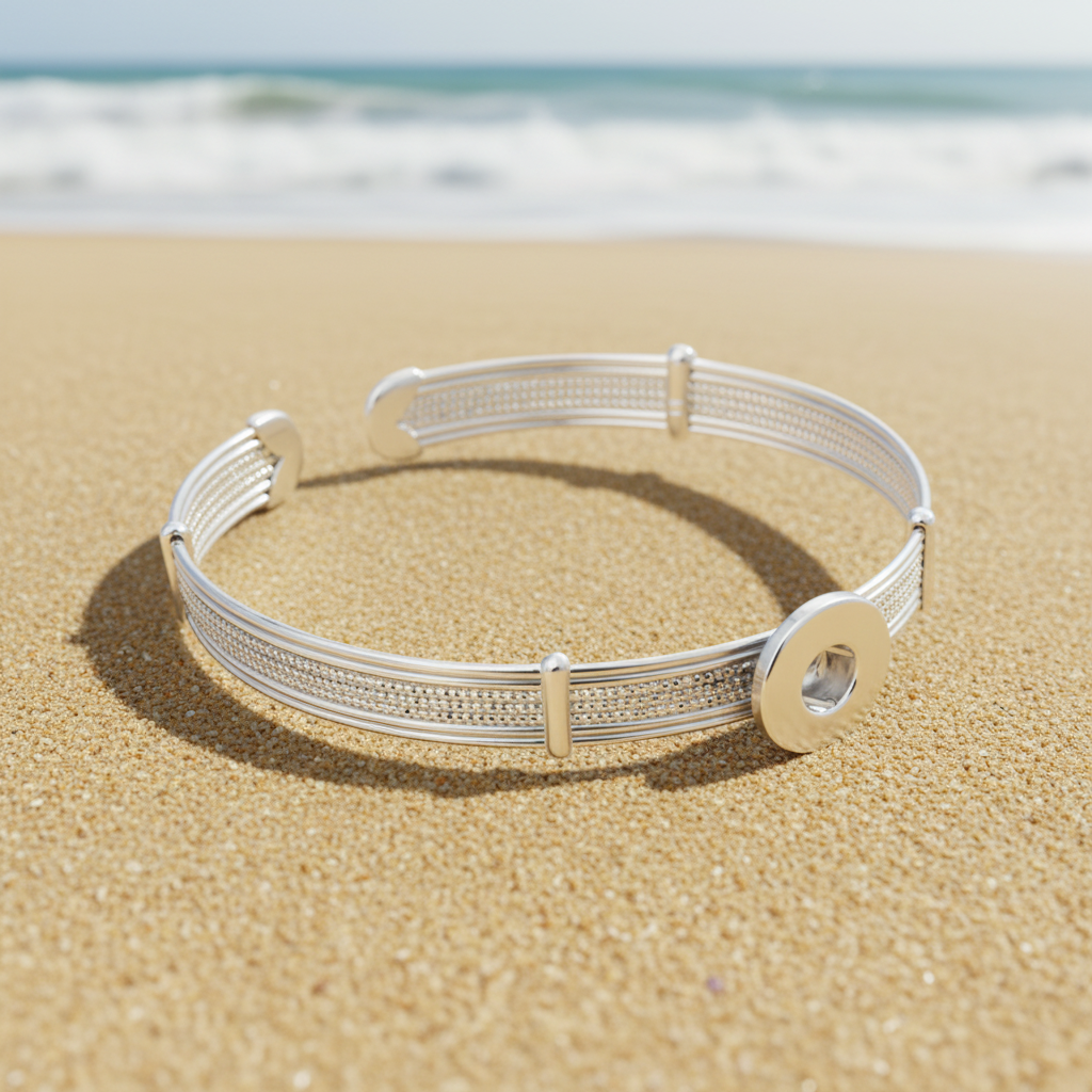 Petite Silver Tone Band Bracelet