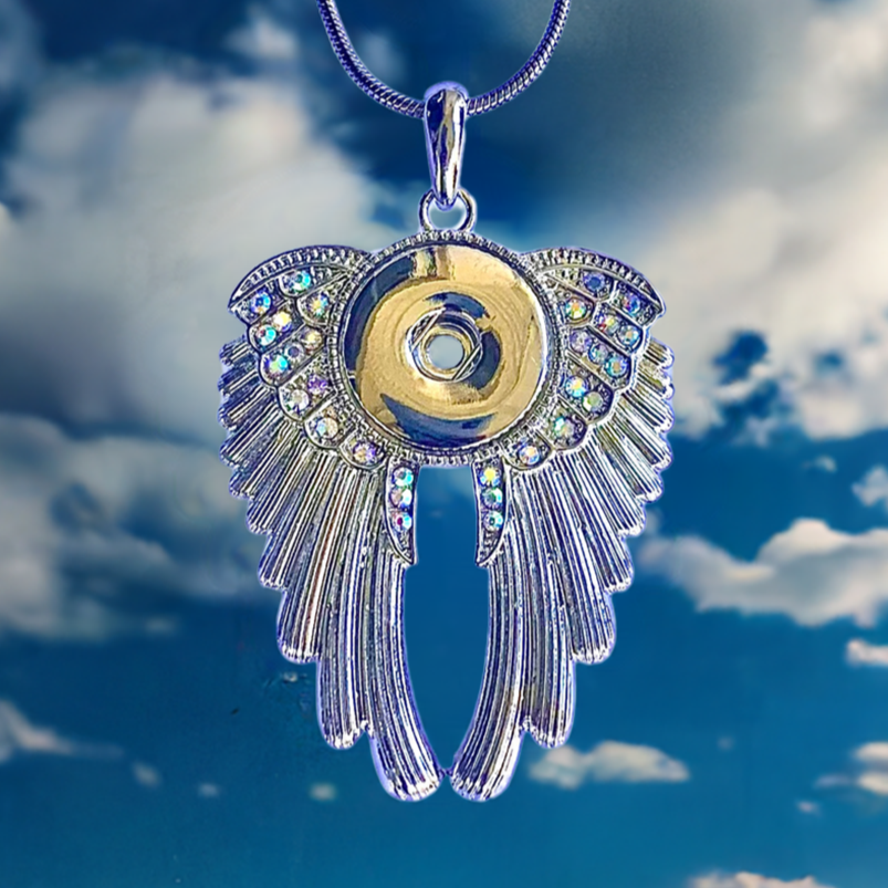 Statement Shimming Crystals Angel Wings Necklace