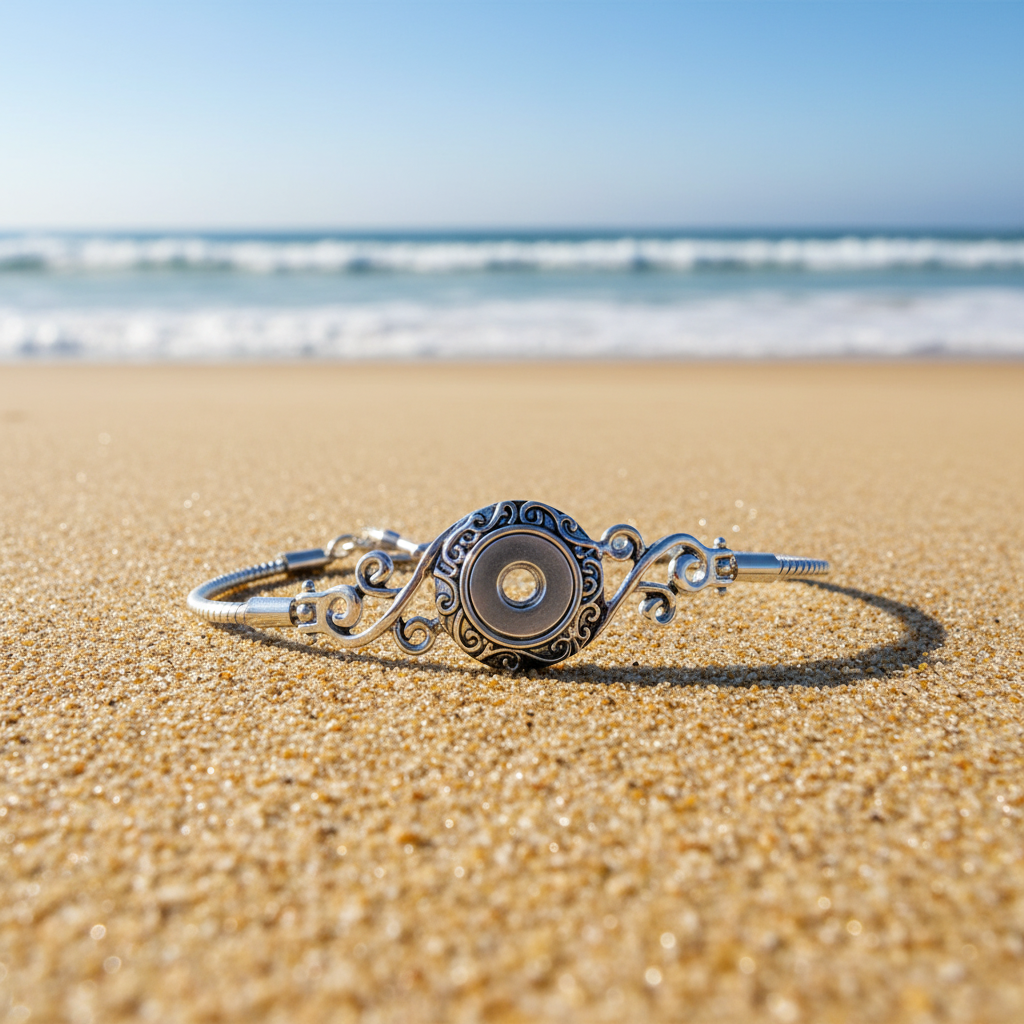 Petite Dainty Swirls Silver Tone Bracelet