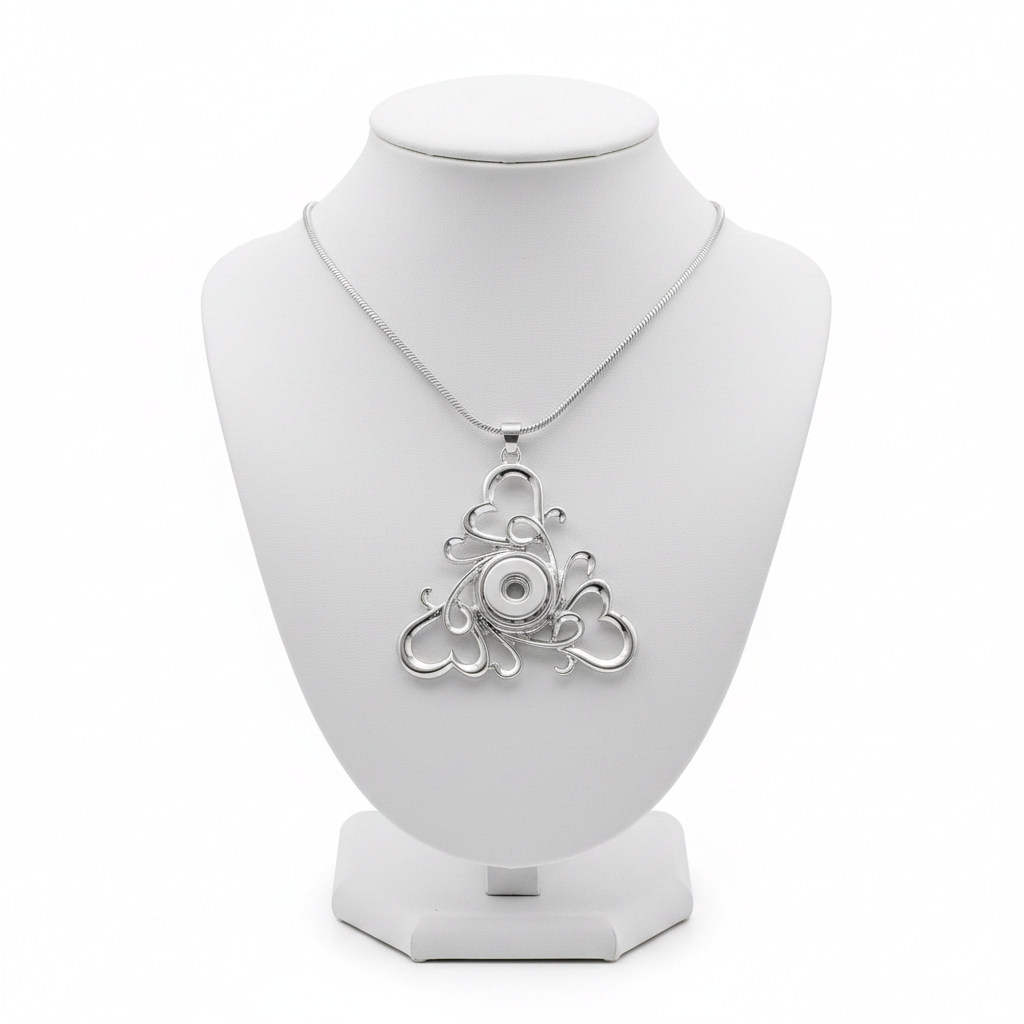 Petite Silver Swirled Hearts Necklace