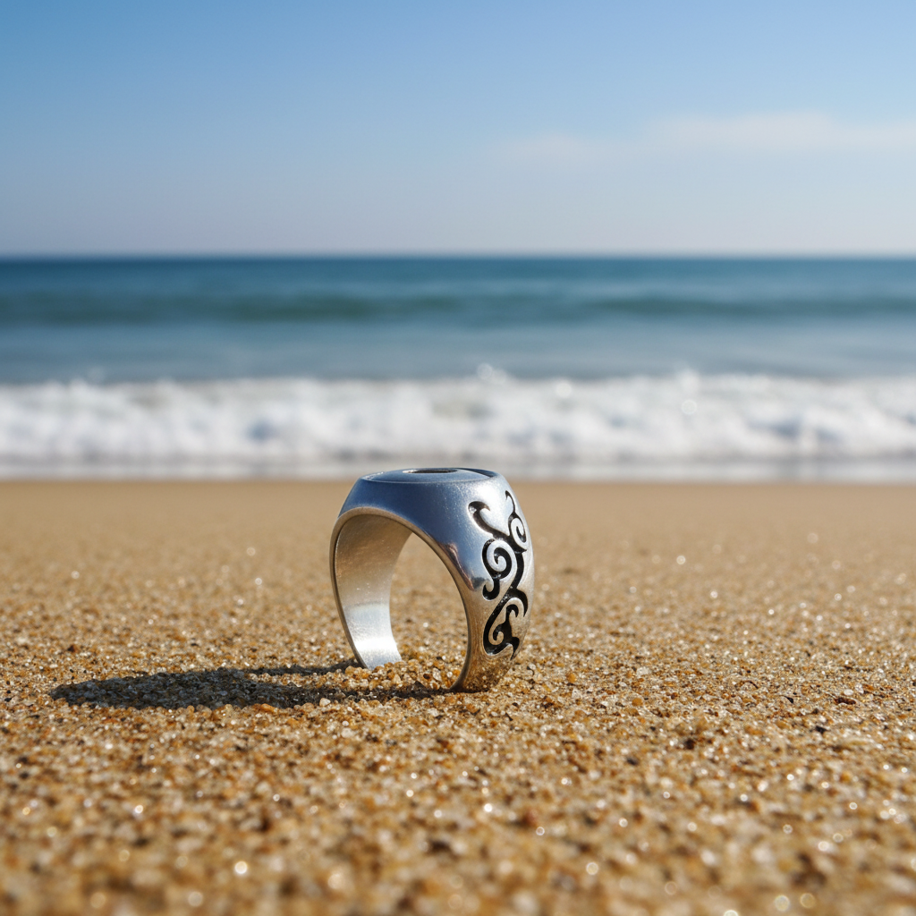 Petite Swirl Stainless Steel Ring
