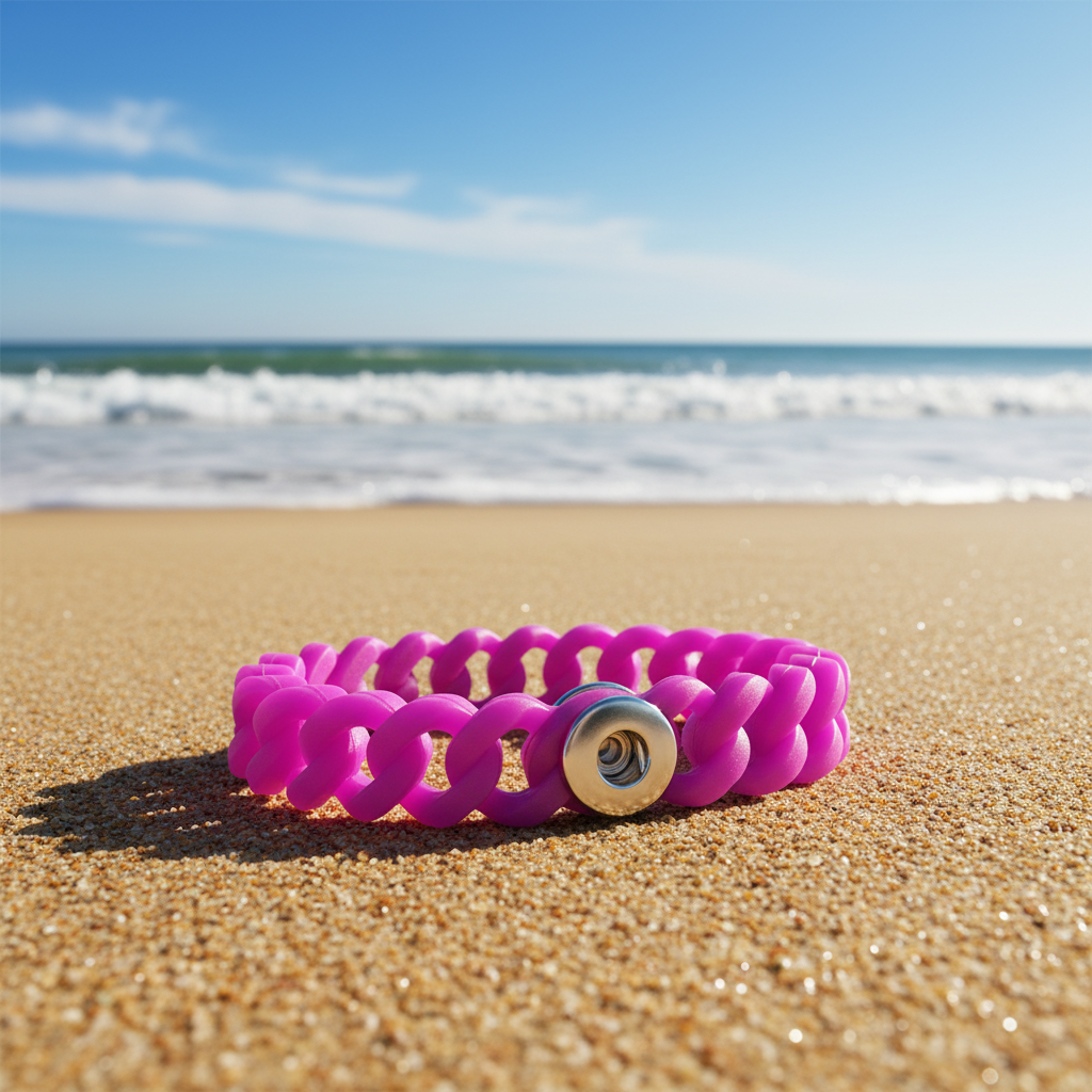 Petite Deep Pink Silicone Stretch Bracelet