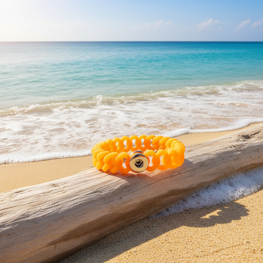 Petite Orange Silicone Stretch Bracelet