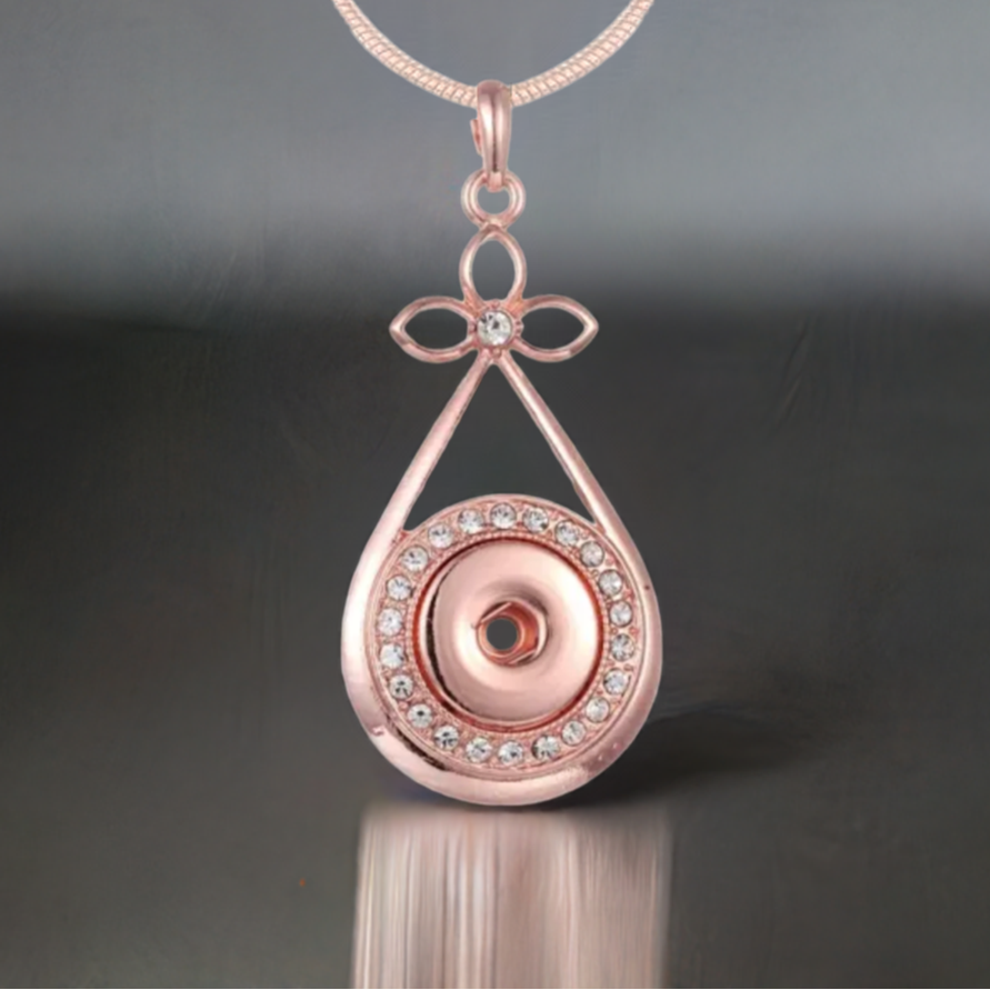 Statement Rose Gold Crystal Circle Necklace