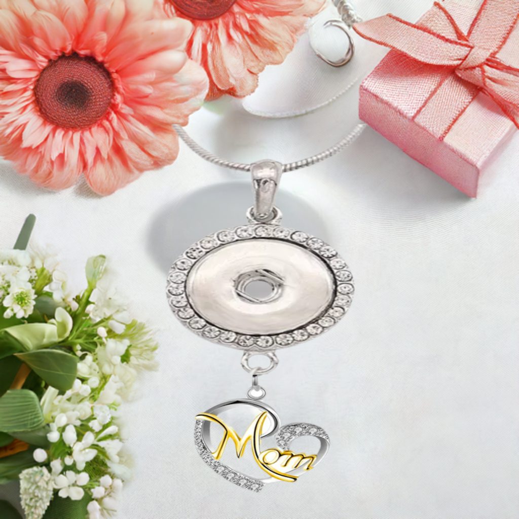 Statement Dangle Love Mom Necklace