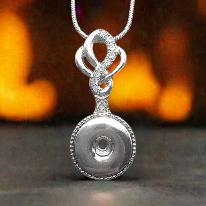 Statement Shimming Crystals Swirl Necklace