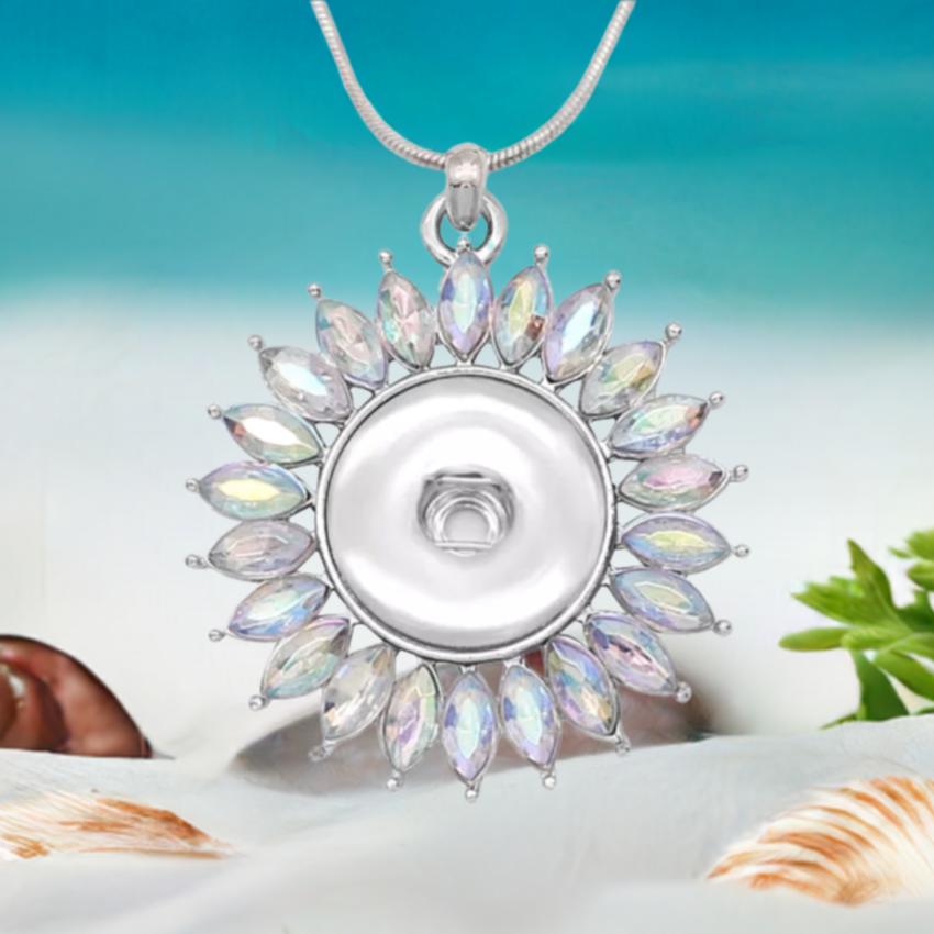 Statement Bling Crystals Flower Necklace