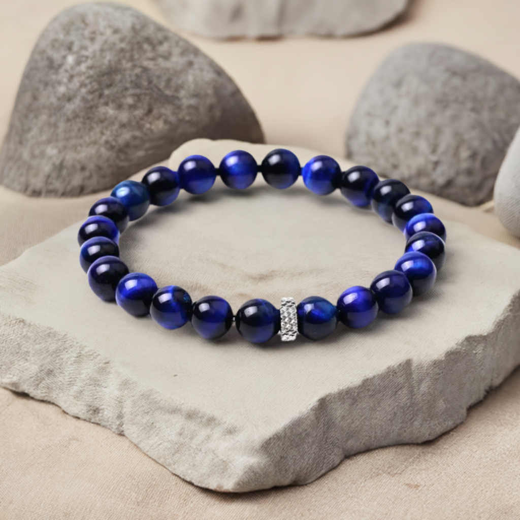 Ming Blue Tiger Eye Stretch Bracelet