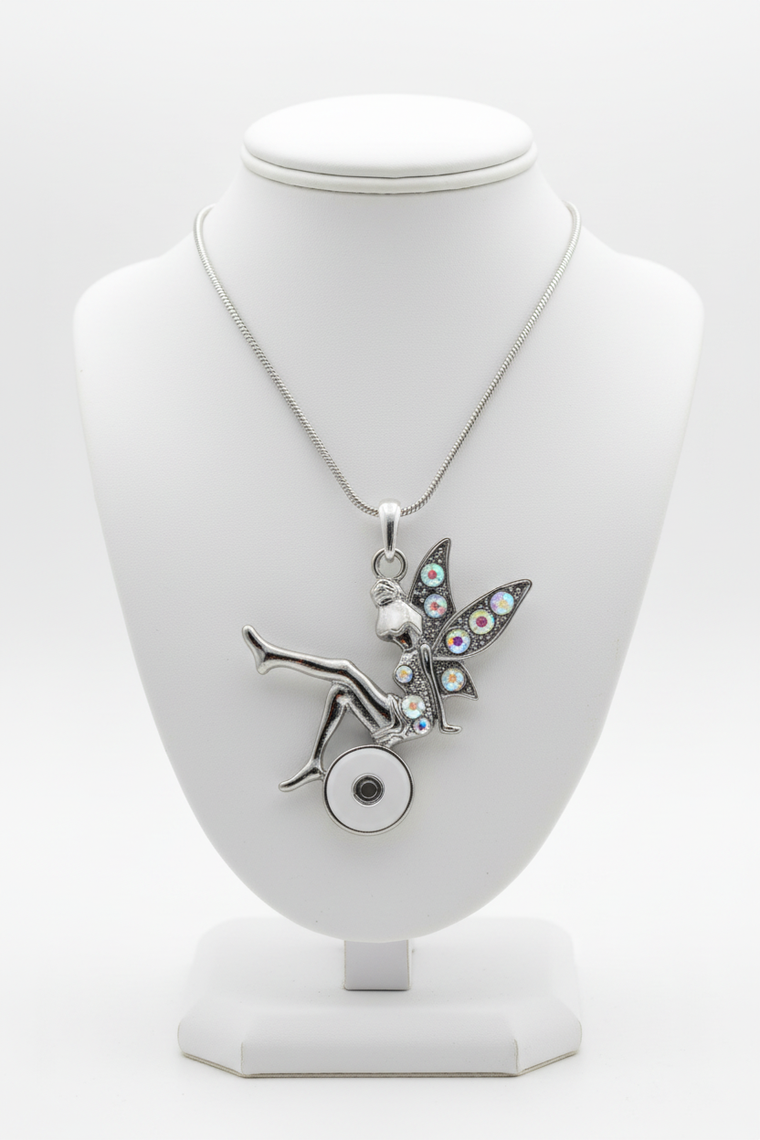 Petite Silver Tone Fairy Necklace
