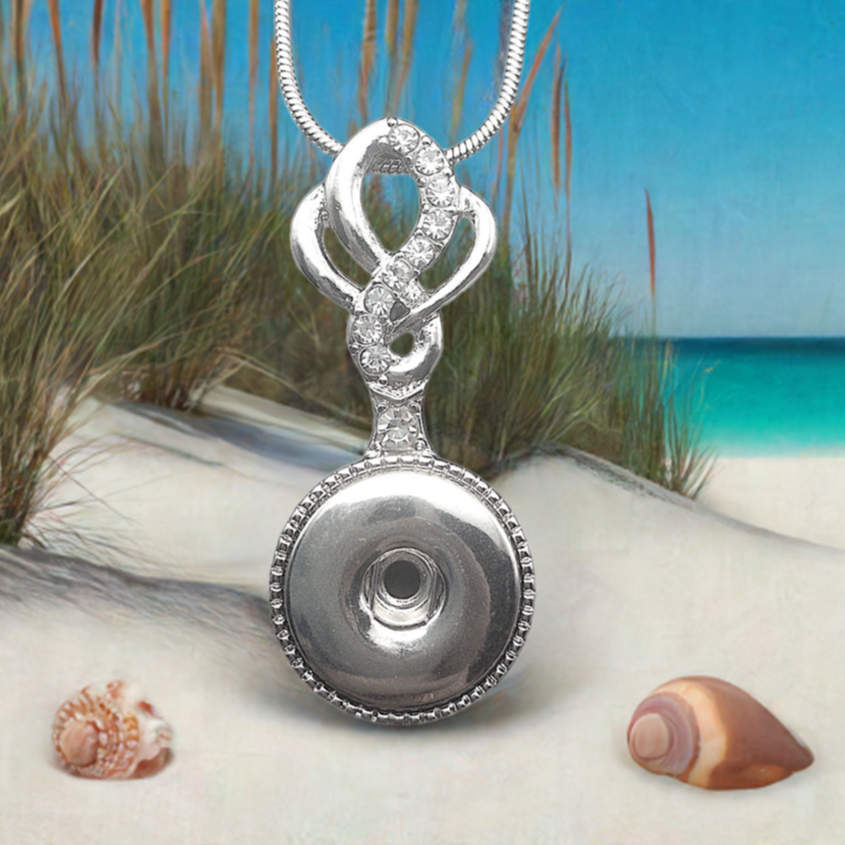 Statement Shimming Crystals Swirl Necklace