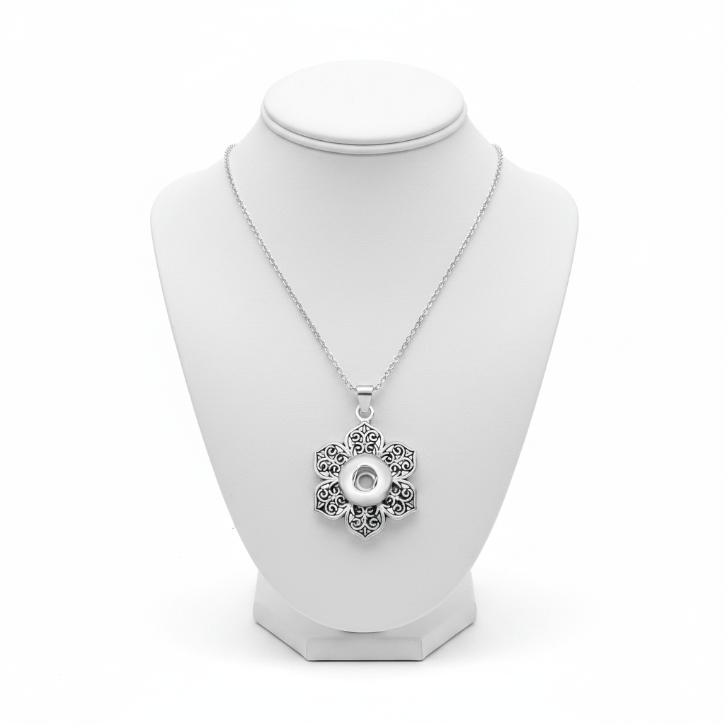 Petite Silver Flower Necklace