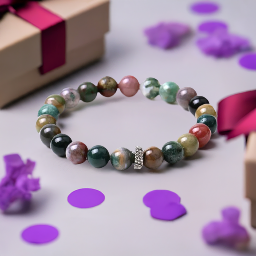 India Agate Stretch Bracelet