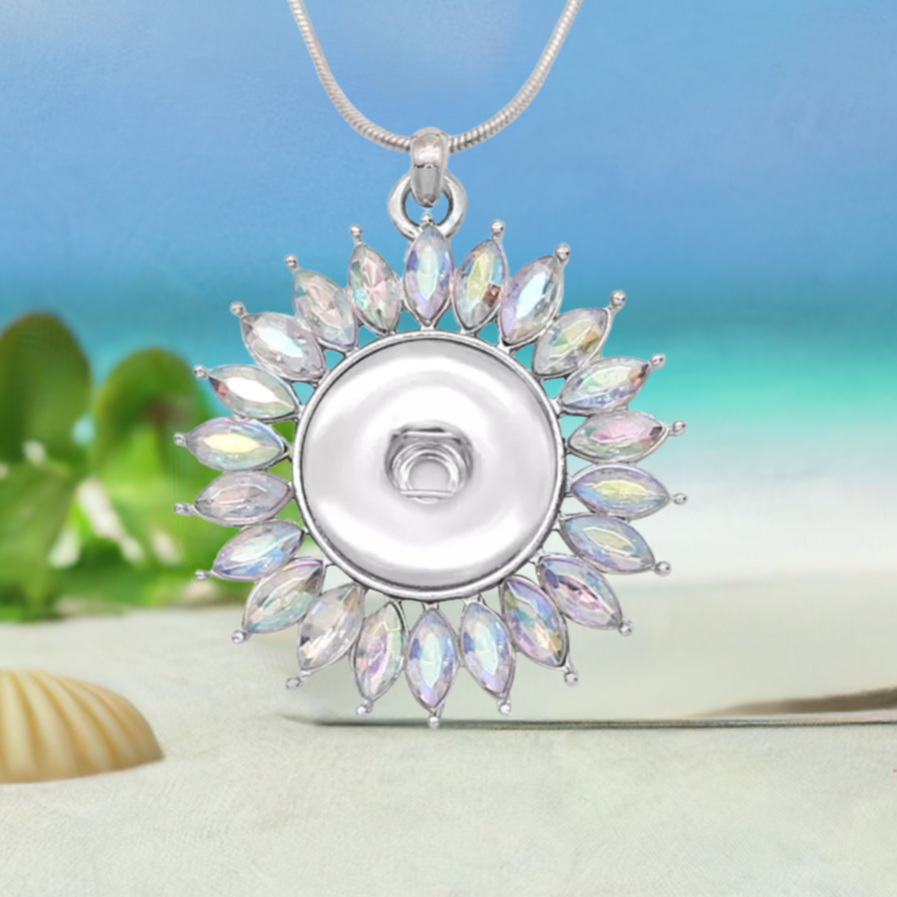Statement Bling Crystals Flower Necklace